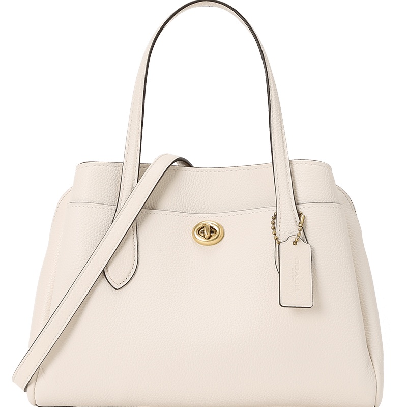 COACH LORA 通勤手拎包 椭圆扣 粒面皮 91740