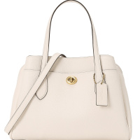 COACH LORA 通勤手拎包 椭圆扣 粒面皮 91740