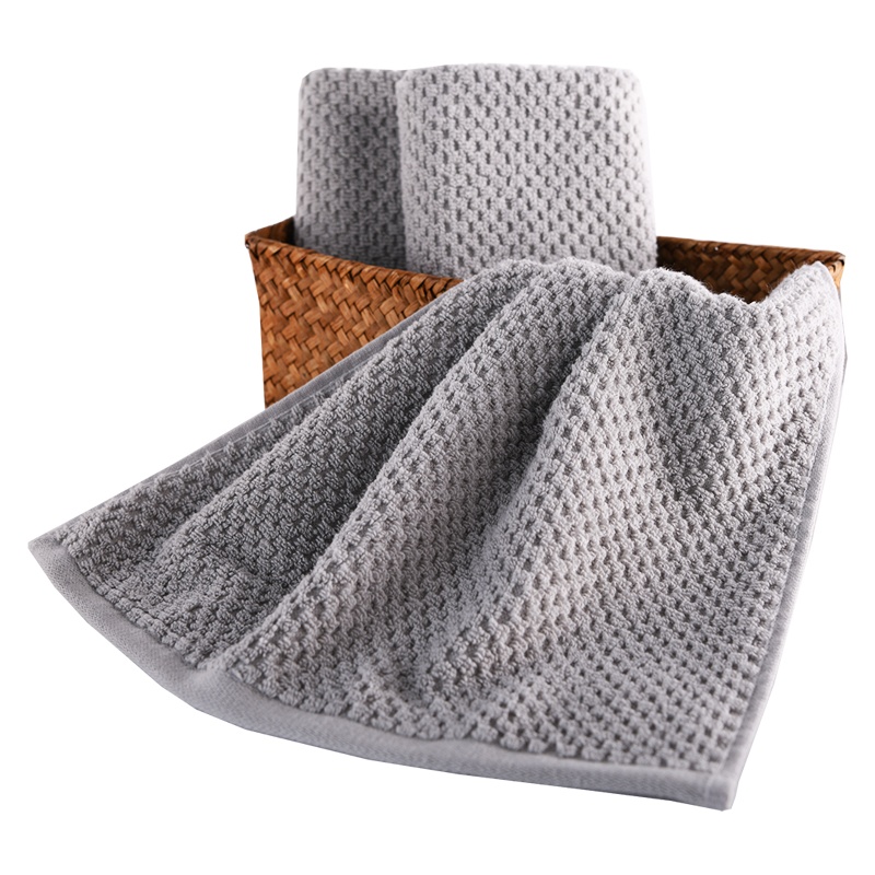 亚光(LOFTEX)毛巾家纺纯棉柔软吸水素色彩条加厚素色方巾 单条装 47g/条 34*33cm灰色 米色 686801