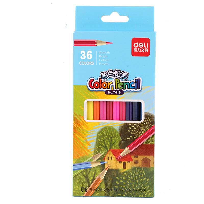 得力水溶性彩铅画笔彩笔油彩色铅笔专业画画套装手绘套装36色绘画绘图填色铅笔学生幼儿园美术用品7019