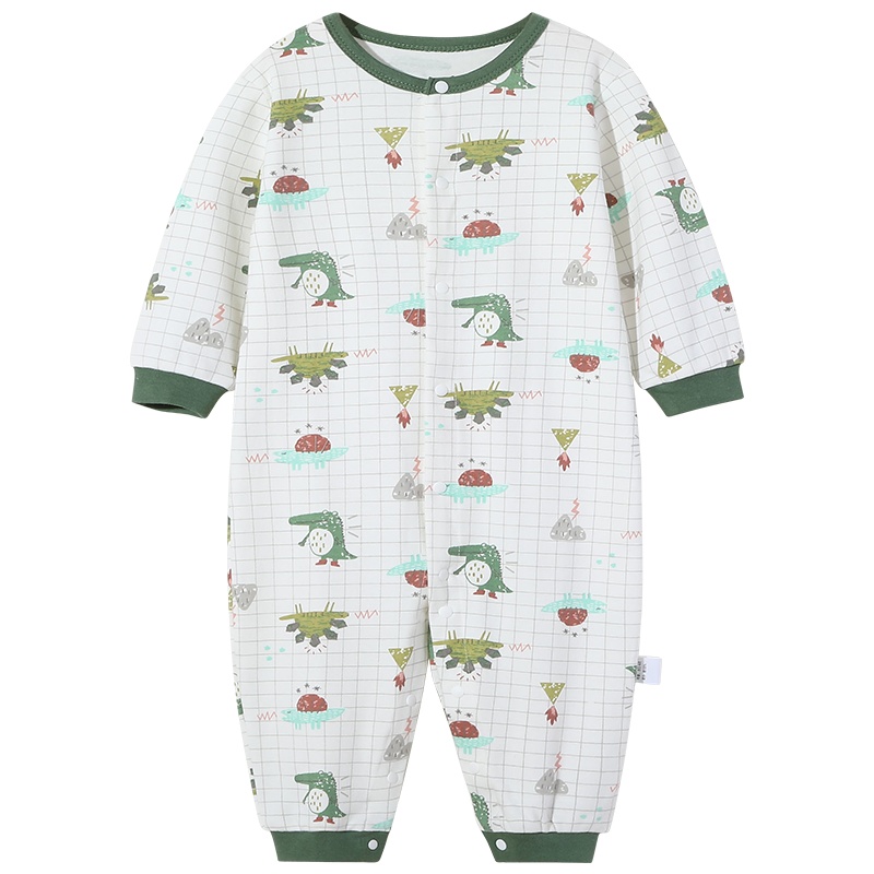儿童连体睡衣夏季薄款宝宝连体长袖纯棉男童女童婴儿家居服