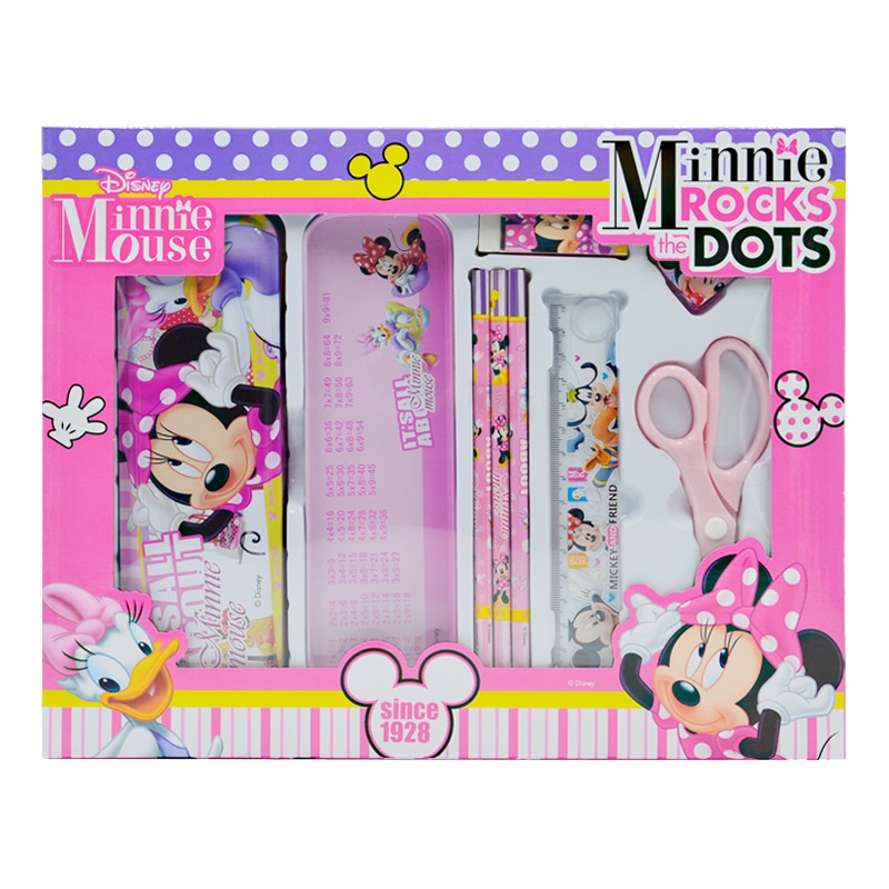 迪士尼(DISNEY)7件套文具礼盒粉色米妮 圣诞大礼包 圣诞套装 学生文具 学习用品 学生礼盒 学生套装 小朋友礼盒