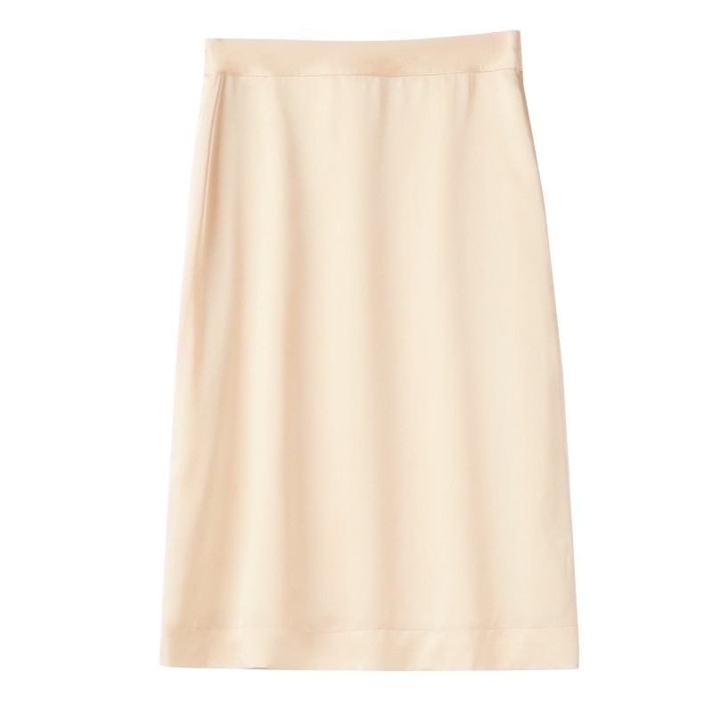 晚白2021春季新品简约纯色百搭高腰通勤修身显瘦职业半裙半身裙女