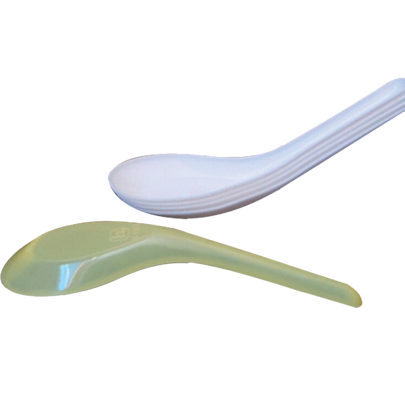 [精品勺子600个]一次性勺子塑料批发透明打包外卖小勺子调羹汤勺冰粉勺