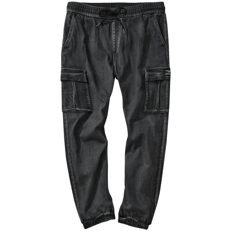 千纸鹤青年男士工装休闲九分裤2019秋季时尚潮流牛仔裤90331