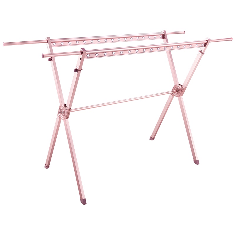 卡贝晾衣架落地折叠室内挂衣架阳台双杆式晾衣杆家用晒被晒衣架