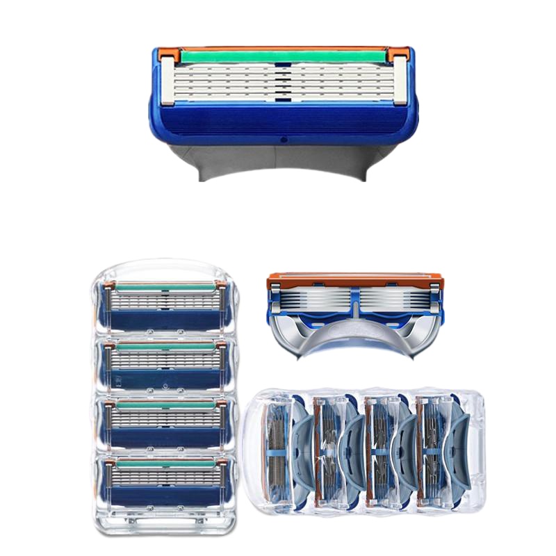 【4款颜色可选】京吉利5层剃须刀手动刮胡头男士五层美安刀片 蓝色【不含精修刀片】