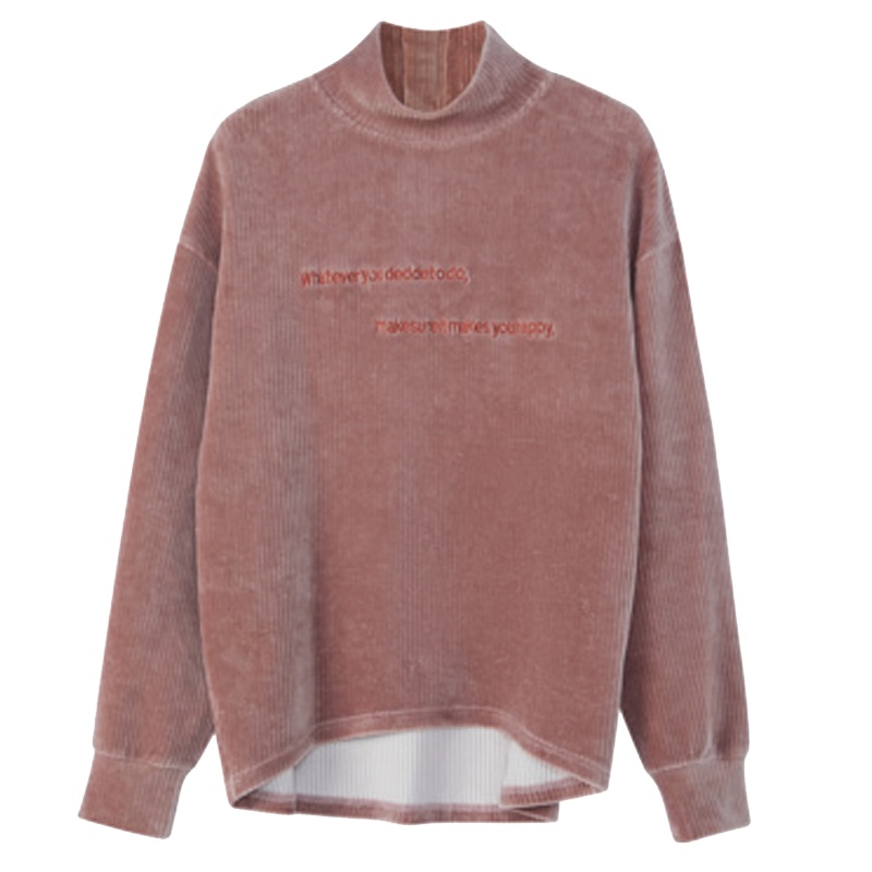 【专柜同款】拉贝缇灯芯绒高领卫衣女装宽松韩版2019新款秋冬季上衣外套ins潮60009462