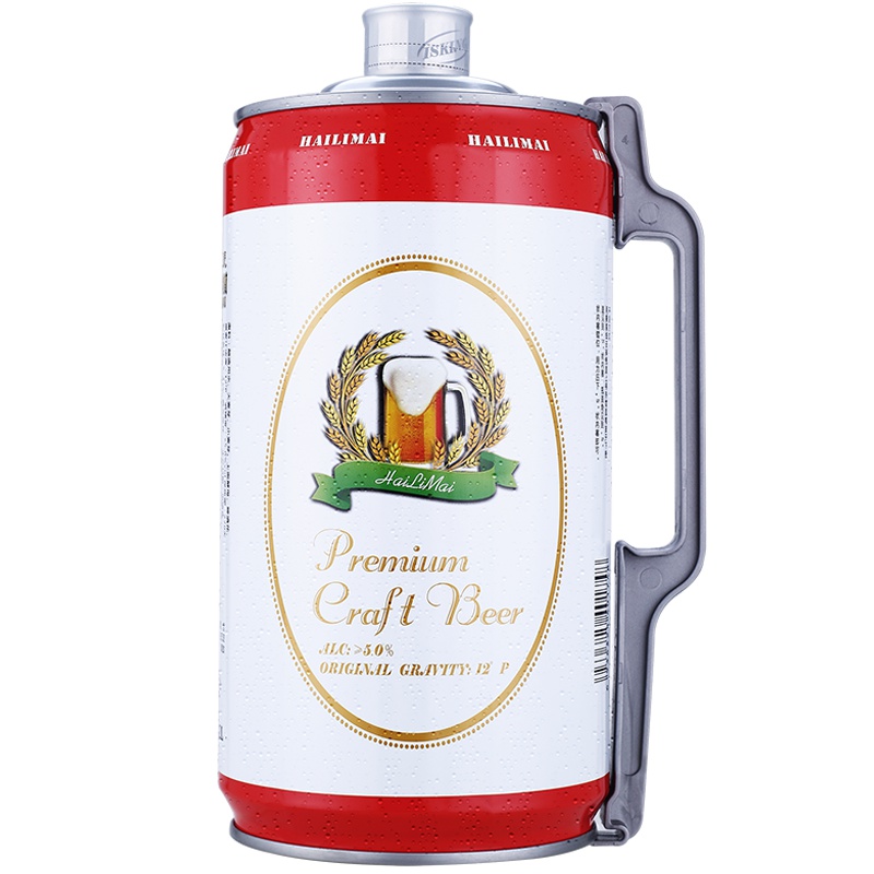 [海莉麦]桶装小麦白啤酒原浆精酿原始纯正香醇特产生鲜啤扎啤白罐4斤量贩桶装2L升