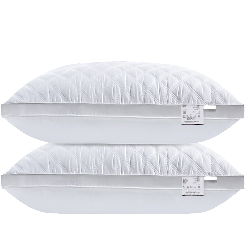北极绒家纺全棉枕头 升级版可水洗羽丝绒酒店高弹学生枕芯 全棉双边绗缝1100克 45*70cm单只