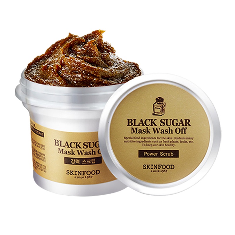 skinfood思亲肤黑糖光彩面膜水洗温和去角质补水保湿韩国进口 娇柔美肌 洁肤净颜柔滑细腻 100g
