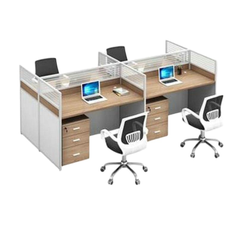 逐鹿中原职员办公桌电脑桌 屏风工位卡座办公桌椅组合TY-402员工隔断电脑卡座 现代简约 王字四人位(无柜)
