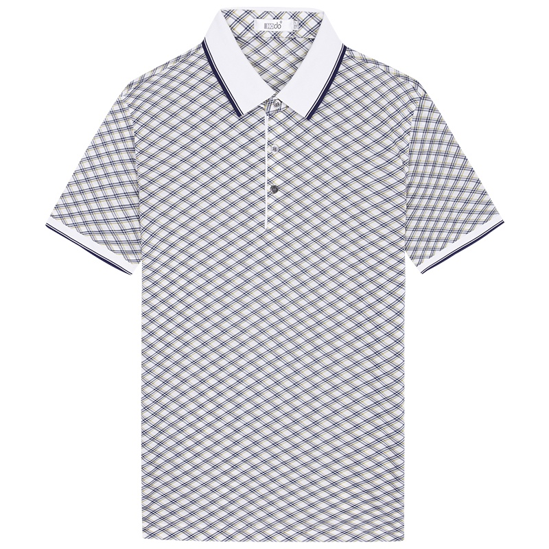 HODO红豆男装夏季男士T恤轻商务休闲翻领舒适丝光棉短袖T恤男
