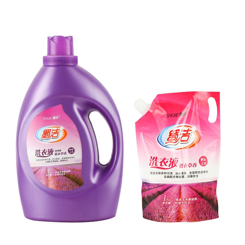蜀洁低泡洗衣液1kg袋装家用洗衣液抗菌亮白增艳衣物持久留香