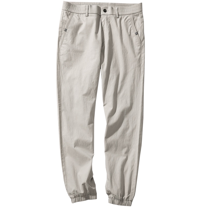 千纸鹤休闲裤男2019新款纯棉直筒休闲九分束脚运动裤子男90117