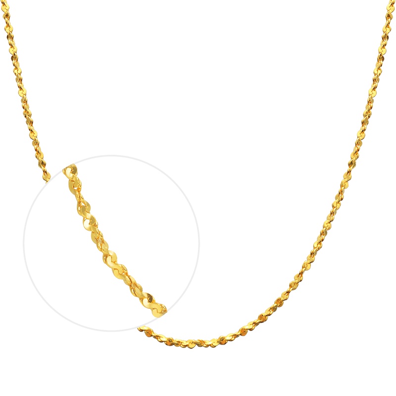 周生生(CHOW SANG SANG)珠宝 饰满天星足金金饰项链女款素链 计价