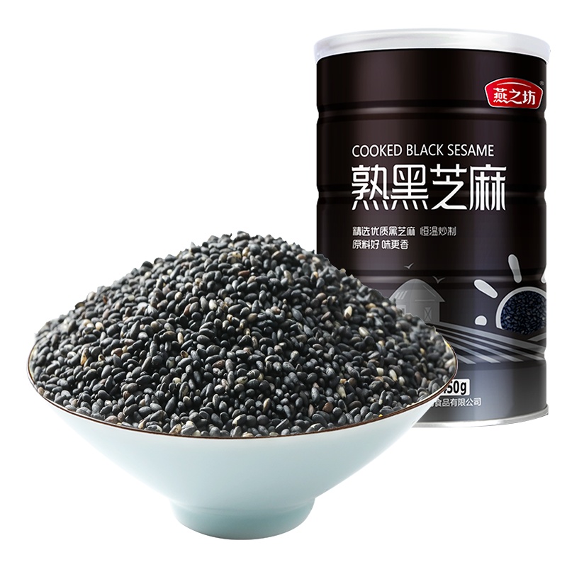 燕之坊 熟黑芝麻粒450g 杂粮烘焙粮油免洗即食冲饮搭配