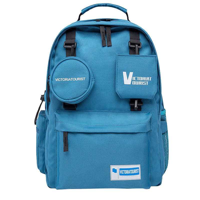 维多利亚旅行者(VICTORIATOURIST)女士双肩包 休闲旅行背包 大容量电脑数码包 校园情侣款 V2109蓝色