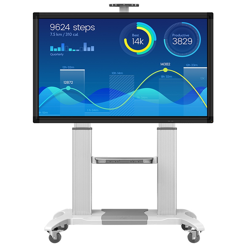 NB CF100(60-100英寸)电视移动推车落地培训教学触摸一体机支架视频会议商显落地支架挂架通用 白色
