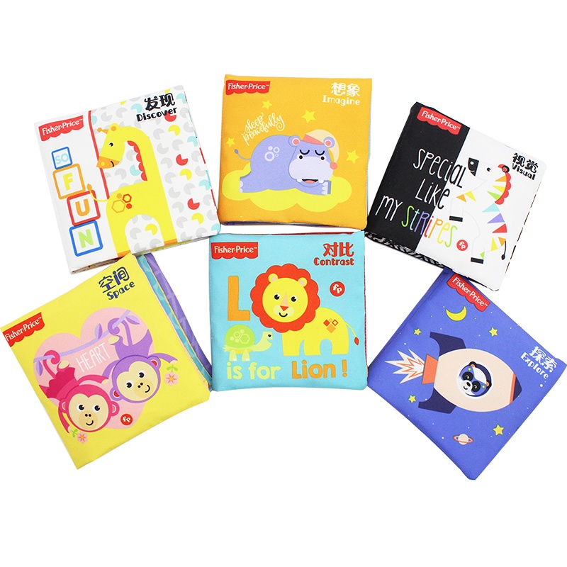 费雪(Fisher Price)婴幼儿布书 早教布书套装 初级STEAM布书套装(6本)宝宝布书启蒙学习玩具F0860