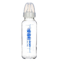 爱得利IVORY婴幼儿玻璃奶瓶标准口径大容量直身奶瓶配奶嘴 A22 250ml