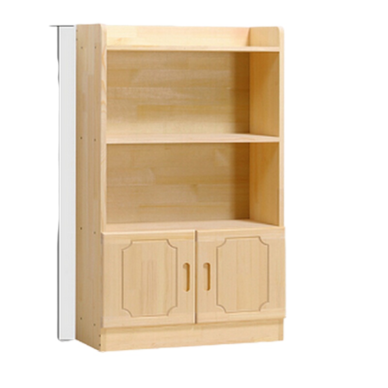 顶鸿DH-HY0576实木书柜带门学生书橱书架简易自由组合储物置物松木柜子 松木带柜门60CM宽