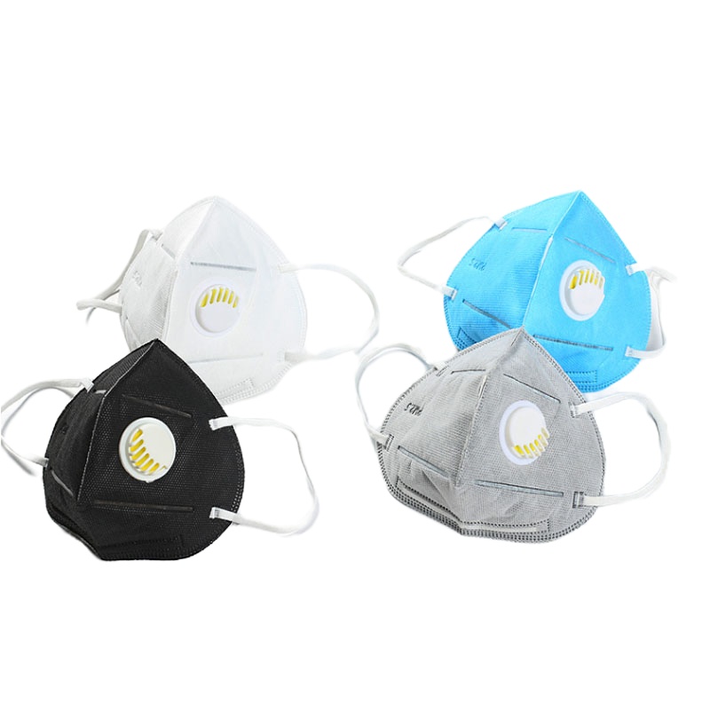 n95口罩kn95医护防护专用防尘带阀独立装囗雾霾罩 蓝色100只装