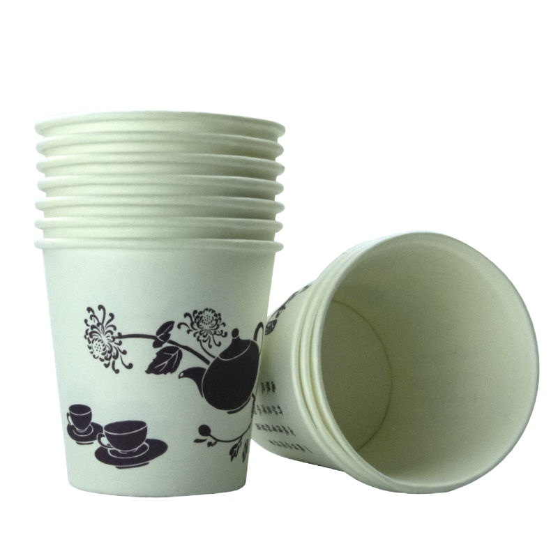 特价一次性杯子纸杯喜庆加厚本色超市家用商务办公茶水杯子 天地人和[偏小不推荐] 200只实惠装