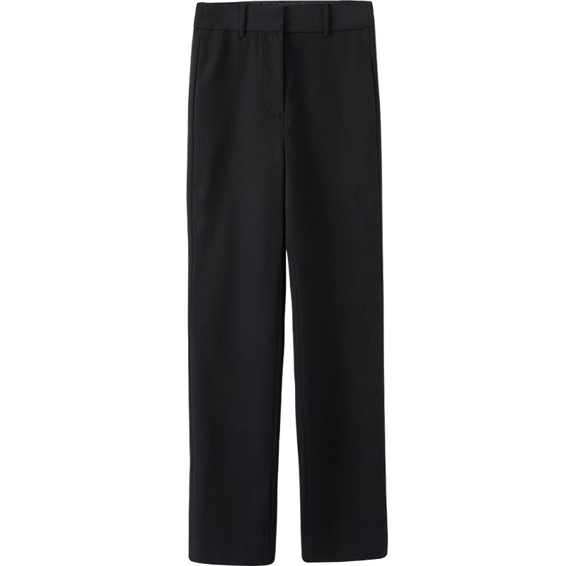 晚白2021春季新品简约通勤纯色修身显瘦高腰常规西裤长裤休闲裤女