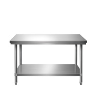 世麦（WORWHEAT）不锈钢双层三层操作台拉门趟门工作台打荷台饭店厨房储物柜暖碟工作台