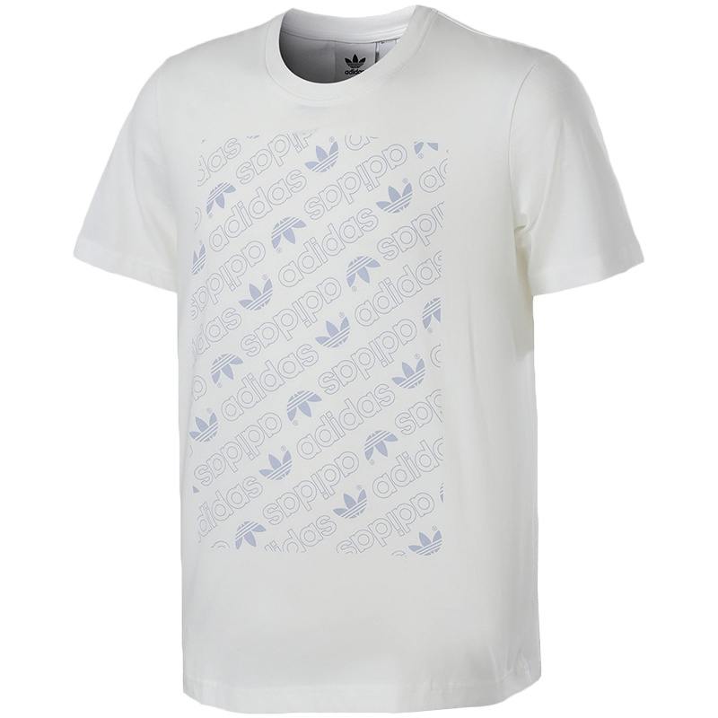 【自营】adidas阿迪达斯三叶草男子短袖T恤印花休闲运动服CW5180 L CW5181白色