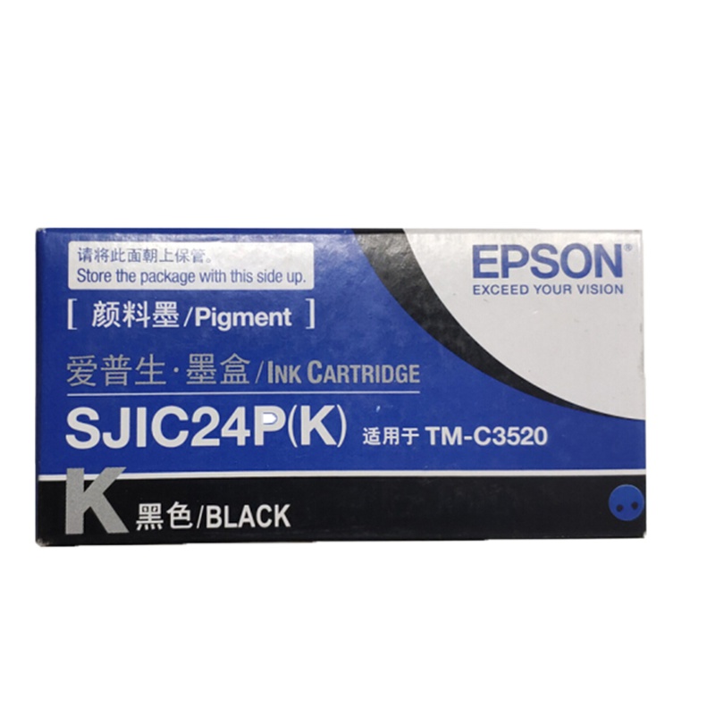 爱普生(EPSON)SJIC24P(K)原装标签打印机 黑色墨盒 (适用机型TM-C3520)