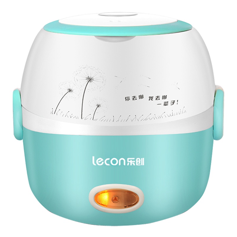 乐创(lecon) 蒸煮电热饭盒 LC-BWH05 便携式 1.3L 绿色