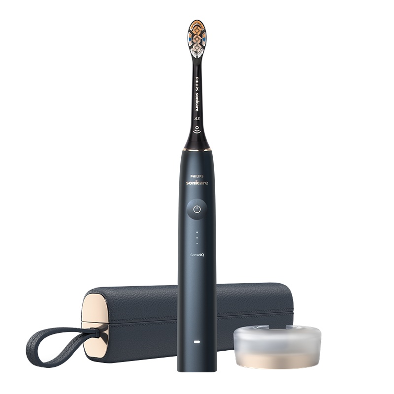 飞利浦(PHILIPS)电动牙刷 声波震动式 成人男女充电式牙刷 清洁/美白/护龈多效合一 午夜蓝HX9996/12