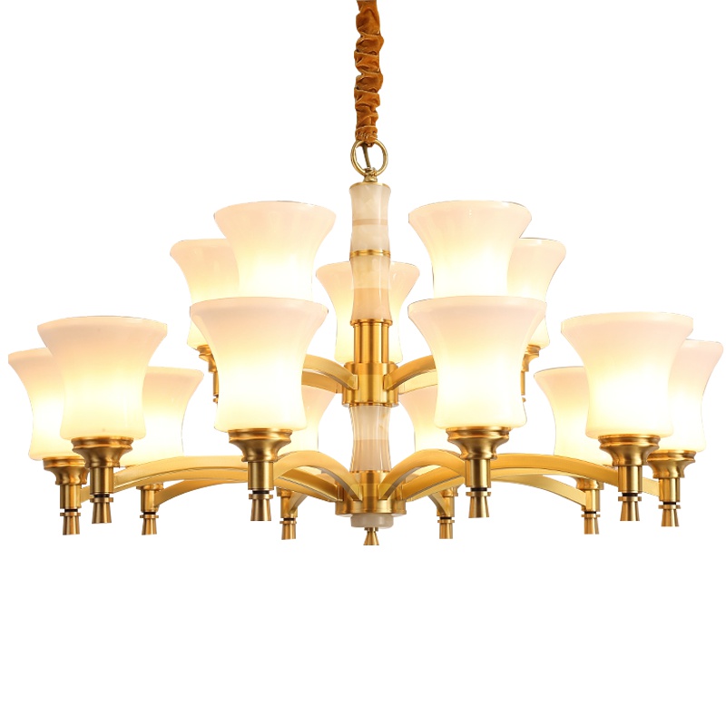 澳松现代新中式客厅大吊灯别墅复式楼酒店大厅创意大吊灯中国风复古大包厢会所餐厅卧室书房灯具