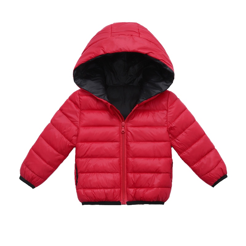 2019胖胖象冬季新款P28加厚保暖中小童连帽纯色男女儿童羽绒棉衣棉服