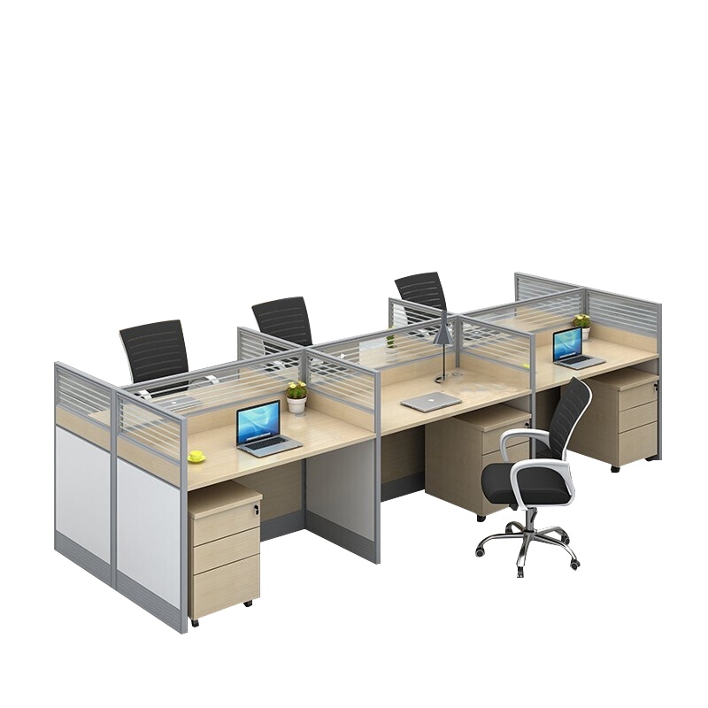 永格职员办公桌椅组合六人位简约现代屏风桌办公室多人工位办公家具