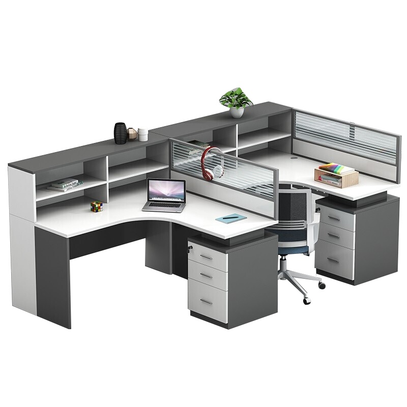 全简办公家具2/4/6人办公桌组合屏风职员办公桌椅组合办公室财务办公桌工作卡座工位