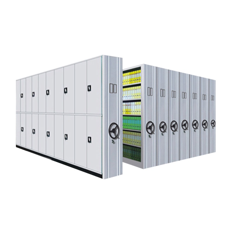 盛大金属钢制密集柜手摇式轨道密集架文件柜移动咖啡白色档案柜