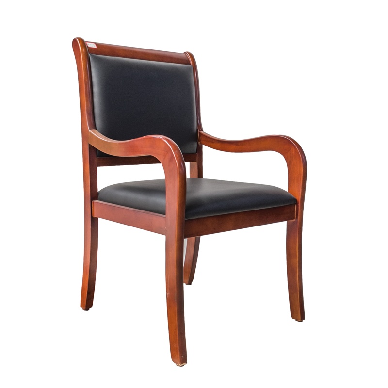 [硕辉]SH-37会议椅 木质皮椅 办公椅 电脑椅 办公家具 带扶手 简约舒适