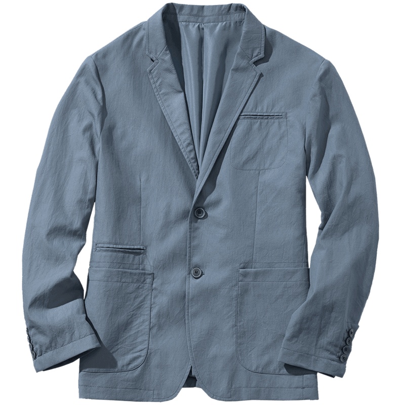 千纸鹤春季休闲蓝色便西男士 2019年青年时尚英伦西服外套男35102