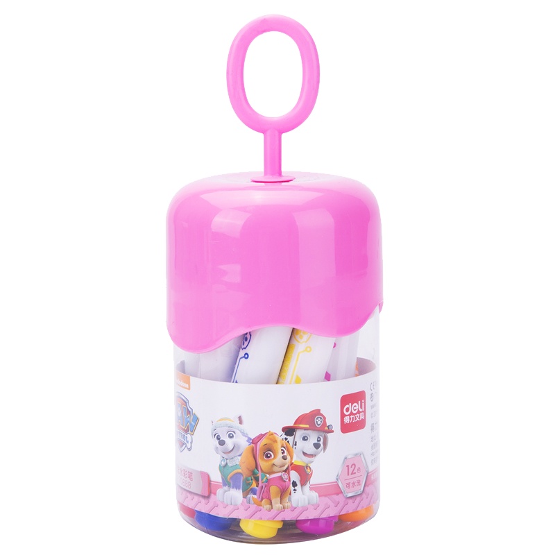 得力文具70688FEN汪汪队立大功水彩笔套装儿童幼儿园小学生用彩笔彩色笔水彩画笔24色18色可水洗安全无毒绘画