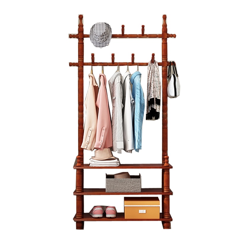 实木衣帽架欧式落地卧室挂衣架门厅置物架客厅衣服架现代简约衣架木质简约现代巧妈妈