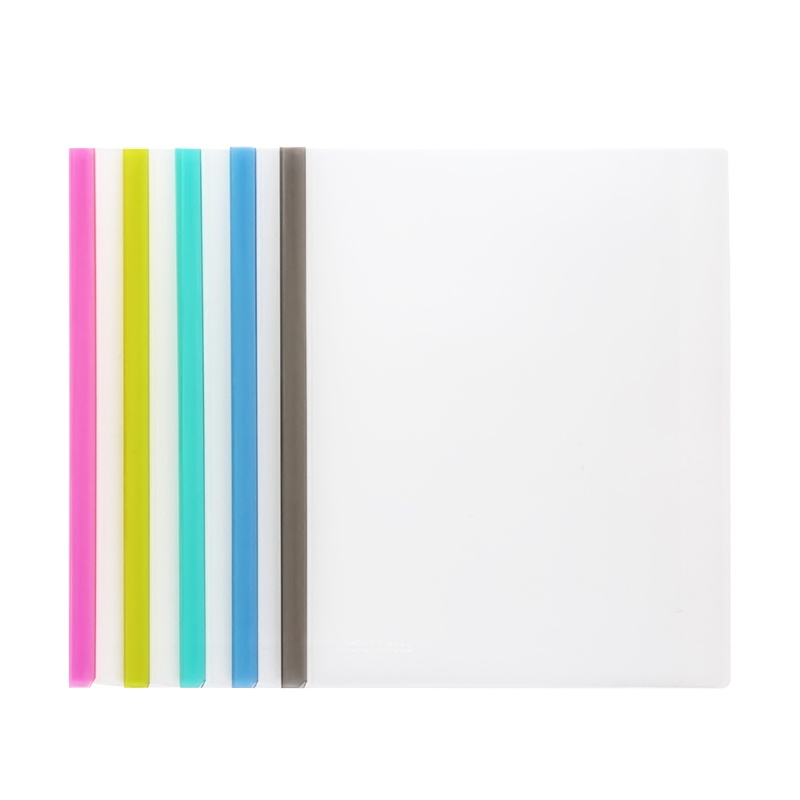 得力 5536 抽杆夹 彩色拉杆夹A4塑料文件资料夹 透明杆夹 5个包