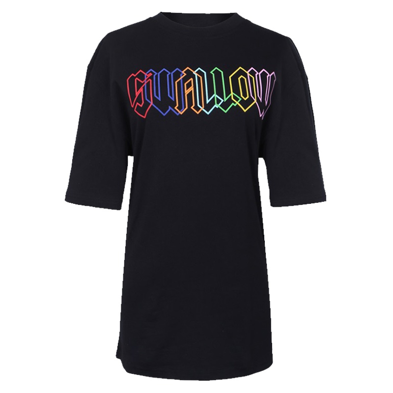 MCQ女士黑色棉质圆领短袖T恤衫494256 RLJ08 1000