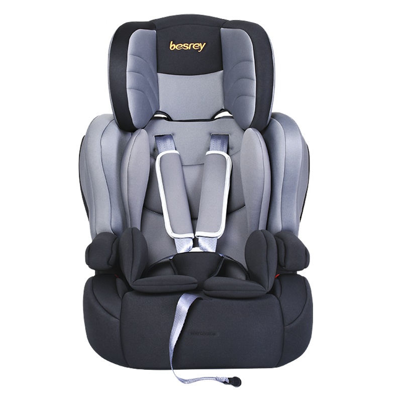 德国besrey儿童安全座椅9个月-12岁 isofix硬接口汽车安全座椅 BY1512 银灰色