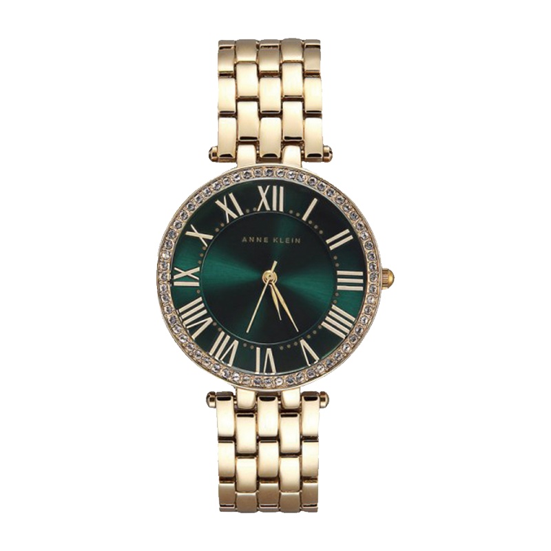 安妮克莱因（ANNE KLEIN）摩登复古系列水钻群镶复古时尚潮流石英女表AK/V2230GNGB