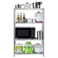 弘拜 [苏宁好物推荐]承重型加粗25管不锈钢微波炉架 厨房置物架落地 锅架子烤箱架 调料多层收纳架 整理架储物架