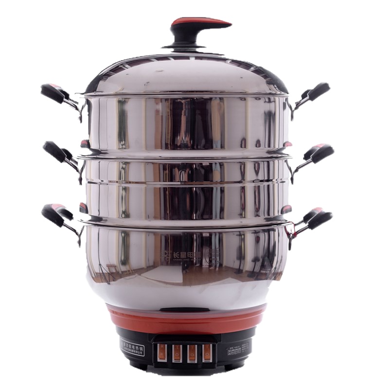 长星多功能不锈钢电热锅小康系列28cm型号YLDG-28