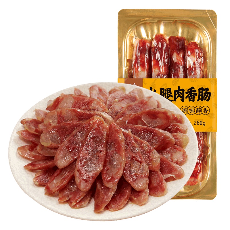 金字火腿肉香肠 260g贴体装 浙味腊肠全肉香肠风干腊味特产